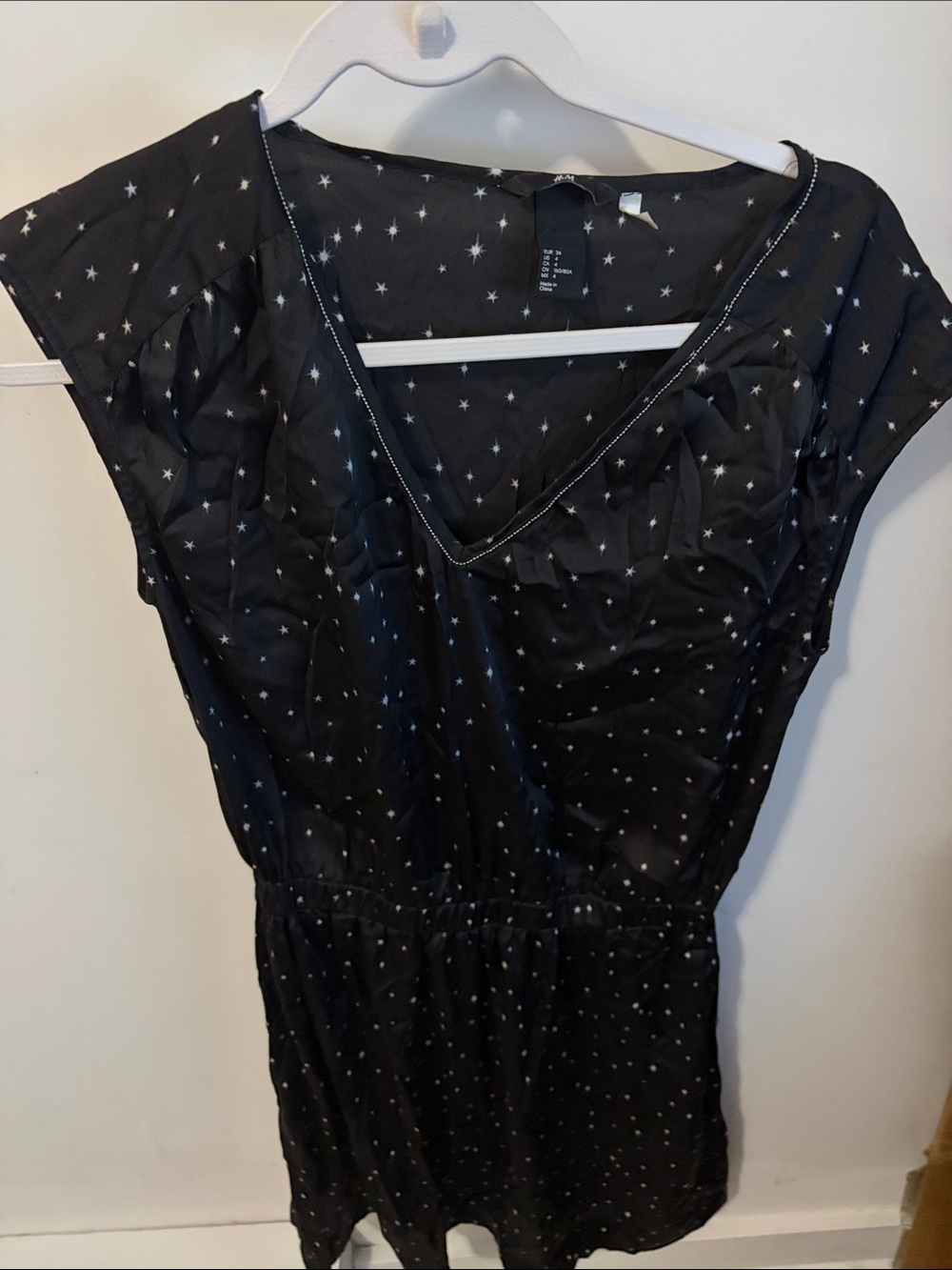 Isabel Marant pour H&M Black Star-Print V-Neck Mini Dress